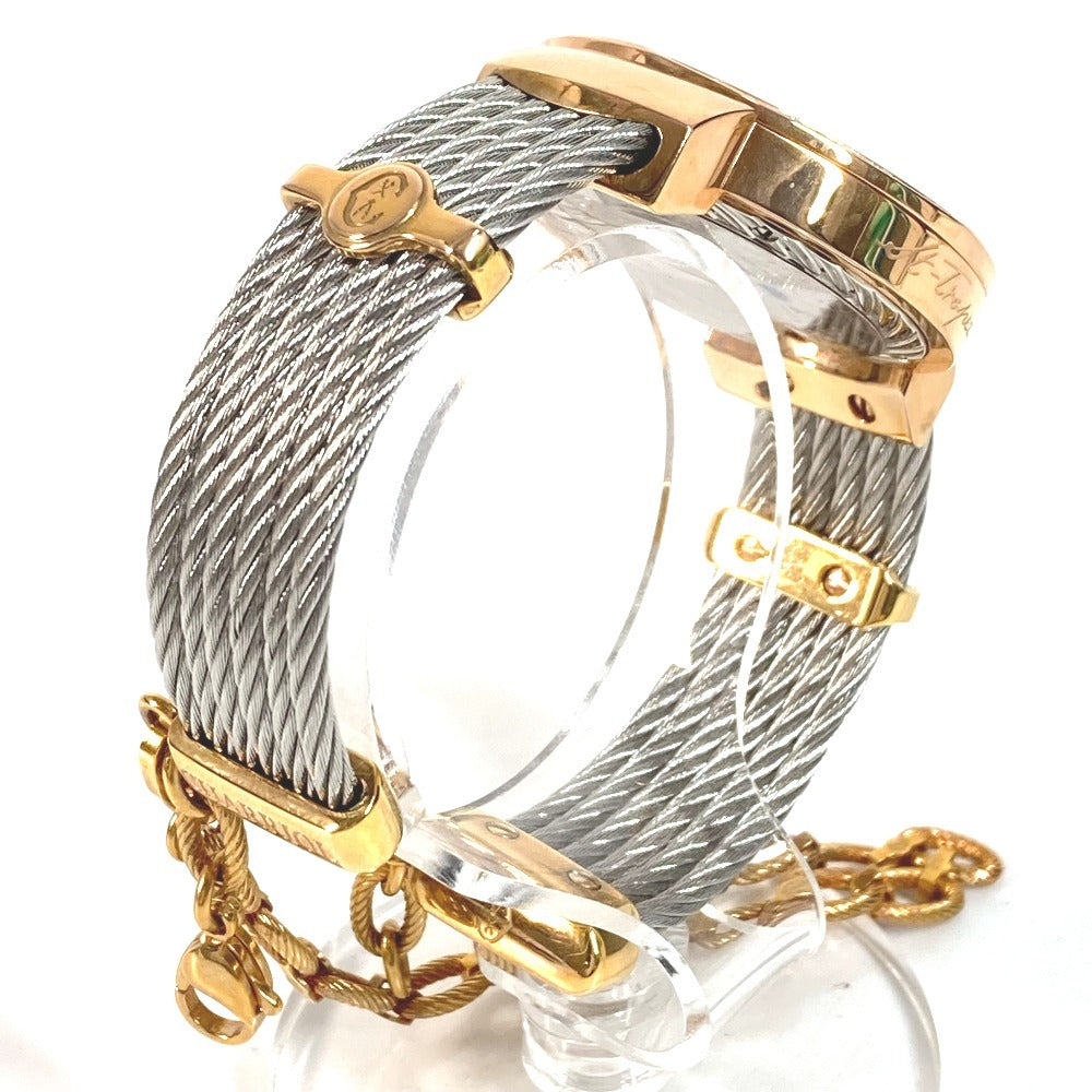 CHARRIOL ST35PD1.560.010 St. Tropez 35 Women's Watch with White Shell and Cubic Zirconia, Stainless Steel Bangle Watch, Silver