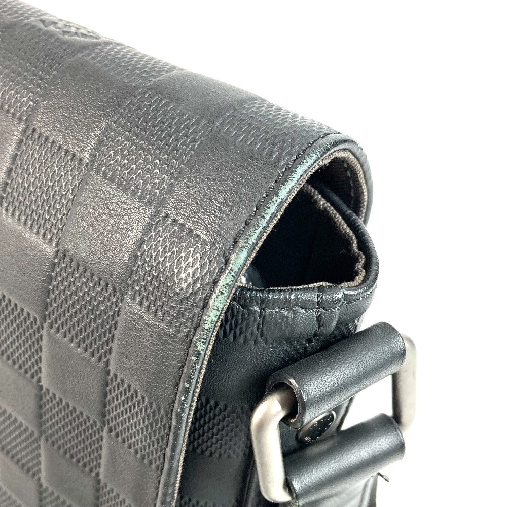 LOUIS VUITTON N41286 ダミエアンフィニ ディストリクト PM ディストリクトPM カバン メッセンジャーバッグ フラップ 斜め掛け ショルダーバッグ ダミエアンフィニレザー ユニセックス オニキス ブラック