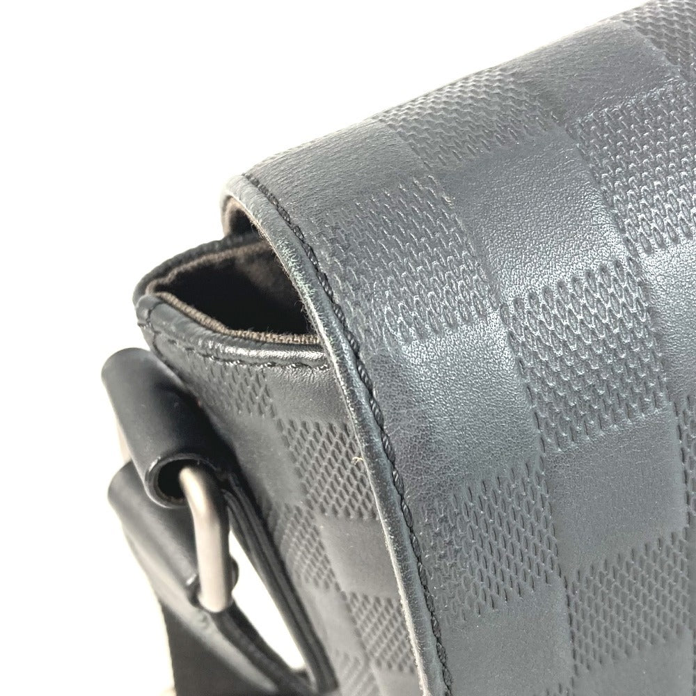 LOUIS VUITTON N41286 ダミエアンフィニ ディストリクト PM ディストリクトPM カバン メッセンジャーバッグ フラップ 斜め掛け ショルダーバッグ ダミエアンフィニレザー ユニセックス オニキス ブラック