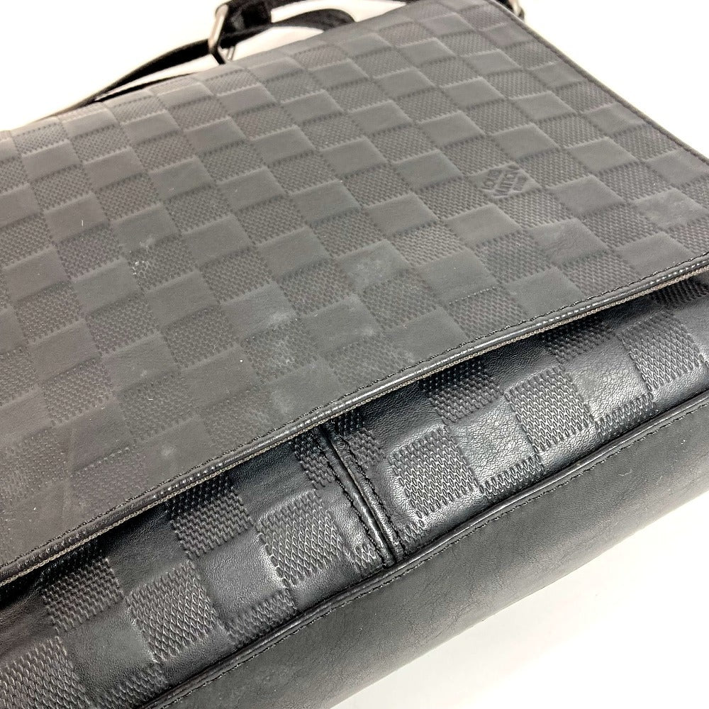 LOUIS VUITTON N41286 ダミエアンフィニ ディストリクト PM ディストリクトPM カバン メッセンジャーバッグ フラップ 斜め掛け ショルダーバッグ ダミエアンフィニレザー ユニセックス オニキス ブラック