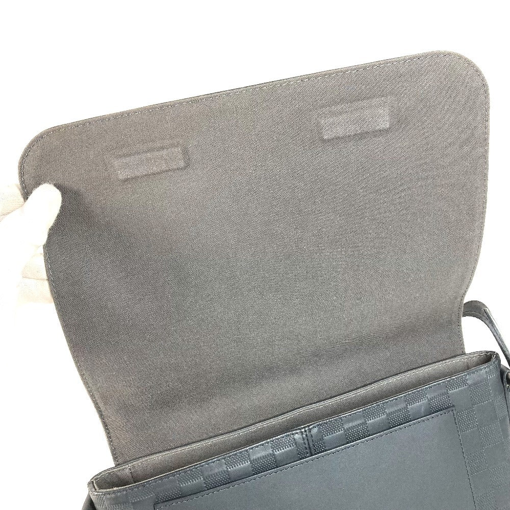 LOUIS VUITTON N41286 ダミエアンフィニ ディストリクト PM ディストリクトPM カバン メッセンジャーバッグ フラップ 斜め掛け ショルダーバッグ ダミエアンフィニレザー ユニセックス オニキス ブラック