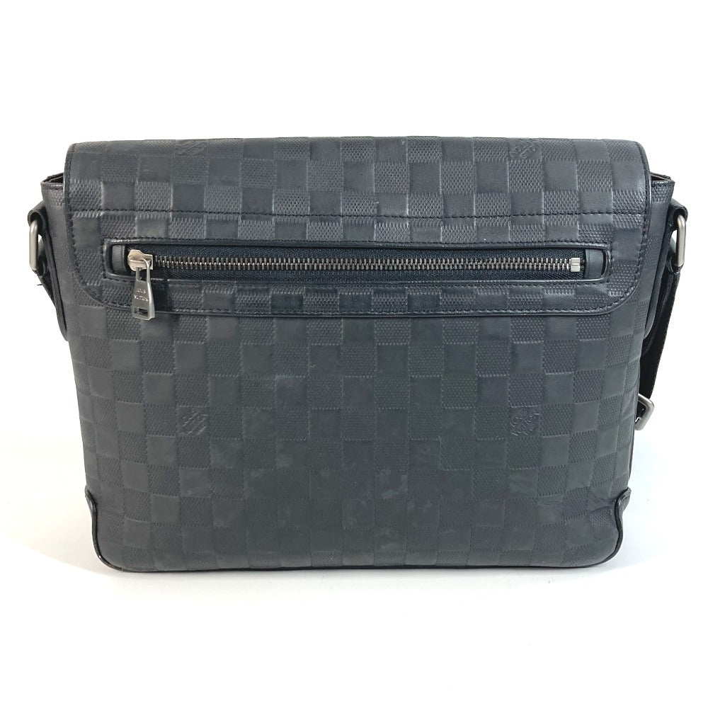 LOUIS VUITTON N41286 ダミエアンフィニ ディストリクト PM ディストリクトPM カバン メッセンジャーバッグ フラップ 斜め掛け ショルダーバッグ ダミエアンフィニレザー ユニセックス オニキス ブラック