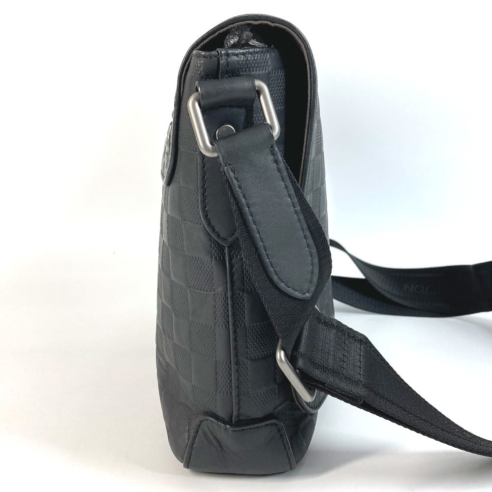LOUIS VUITTON N41286 ダミエアンフィニ ディストリクト PM ディストリクトPM カバン メッセンジャーバッグ フラップ 斜め掛け ショルダーバッグ ダミエアンフィニレザー ユニセックス オニキス ブラック