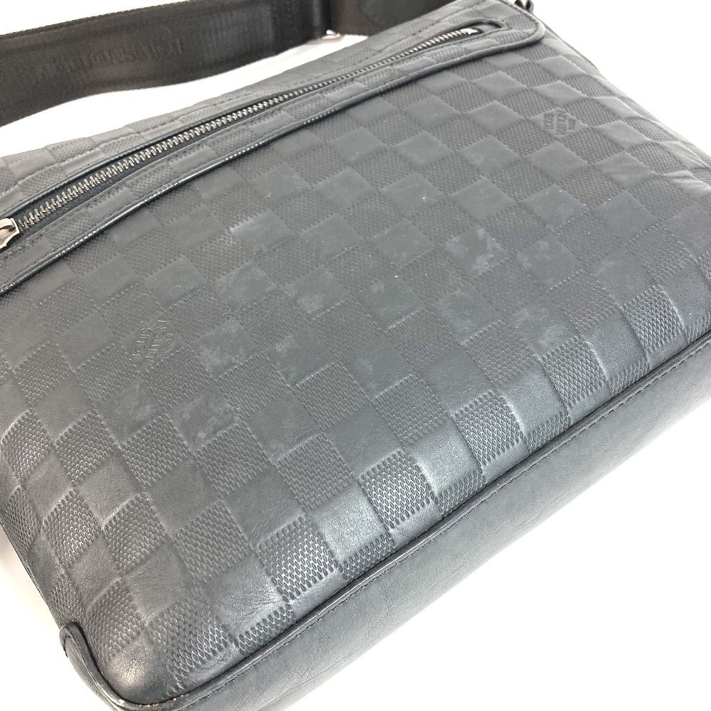 LOUIS VUITTON N41286 ダミエアンフィニ ディストリクト PM ディストリクトPM カバン メッセンジャーバッグ フラップ 斜め掛け ショルダーバッグ ダミエアンフィニレザー ユニセックス オニキス ブラック