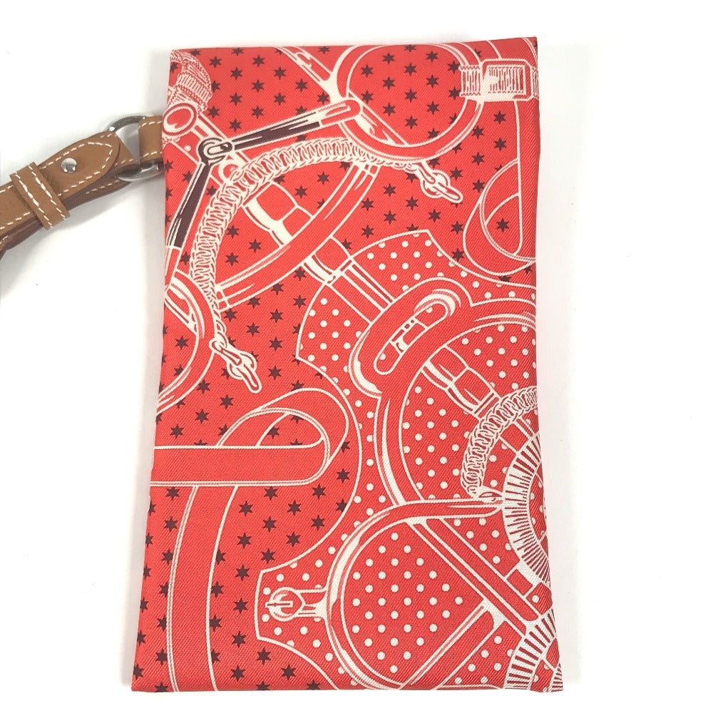 HERMES EPERON D'OR Case "Avexoir" Pocket GM Pouch for Eyeglasses and Sunglasses, Silk, Unisex, Red
