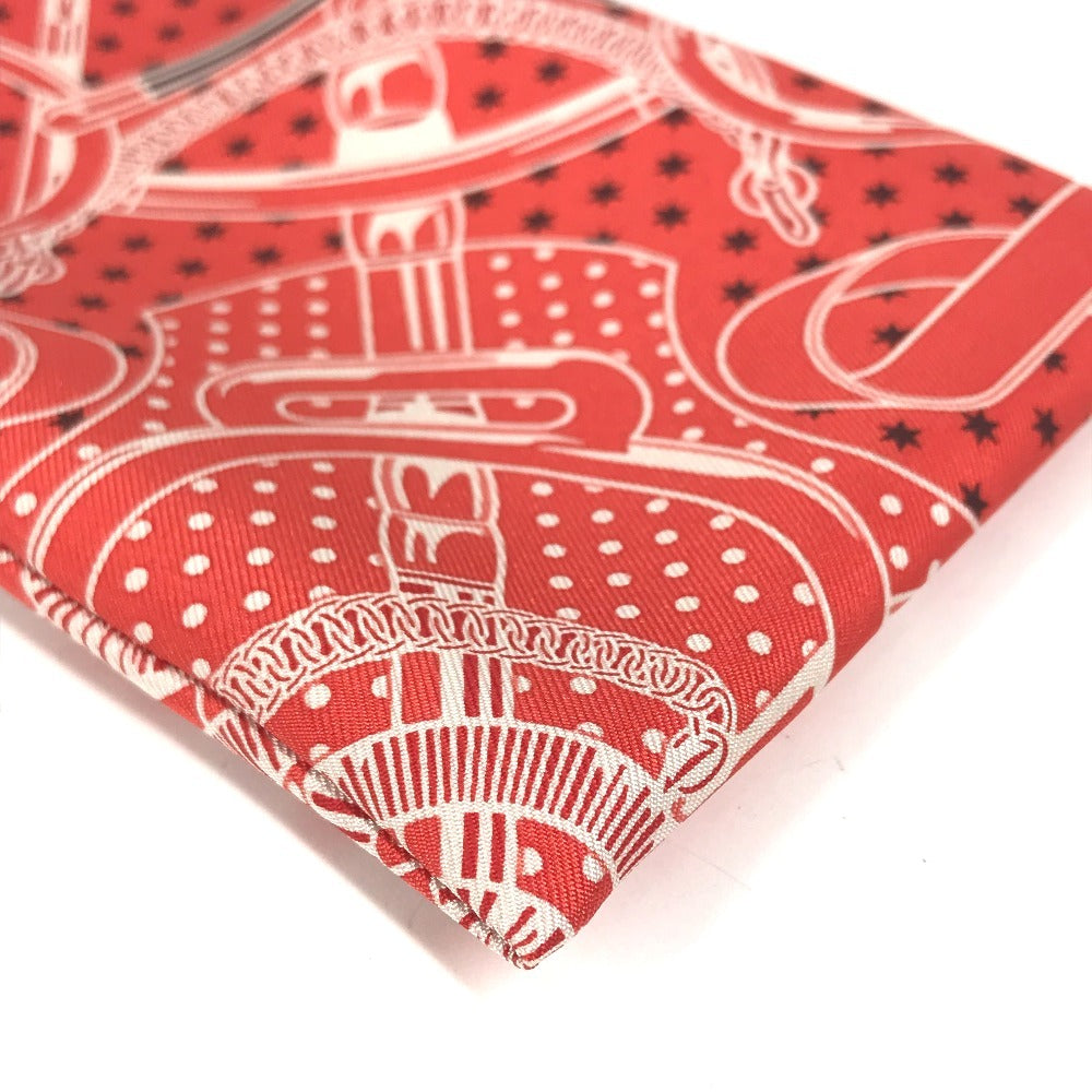 HERMES EPERON D'OR Case "Avexoir" Pocket GM Pouch for Eyeglasses and Sunglasses, Silk, Unisex, Red
