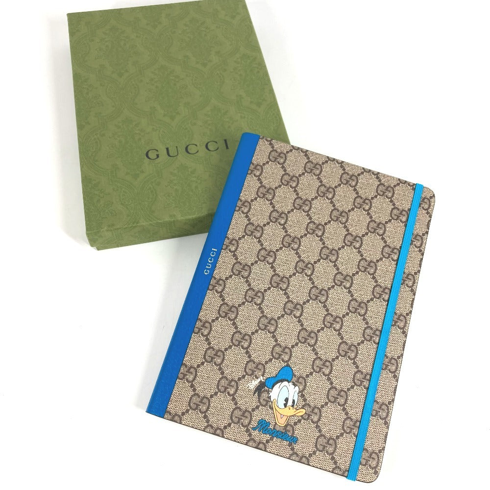 GUCCI Disney collaboration Donald Duck notebook, GG Supreme canvas, unisex, blue