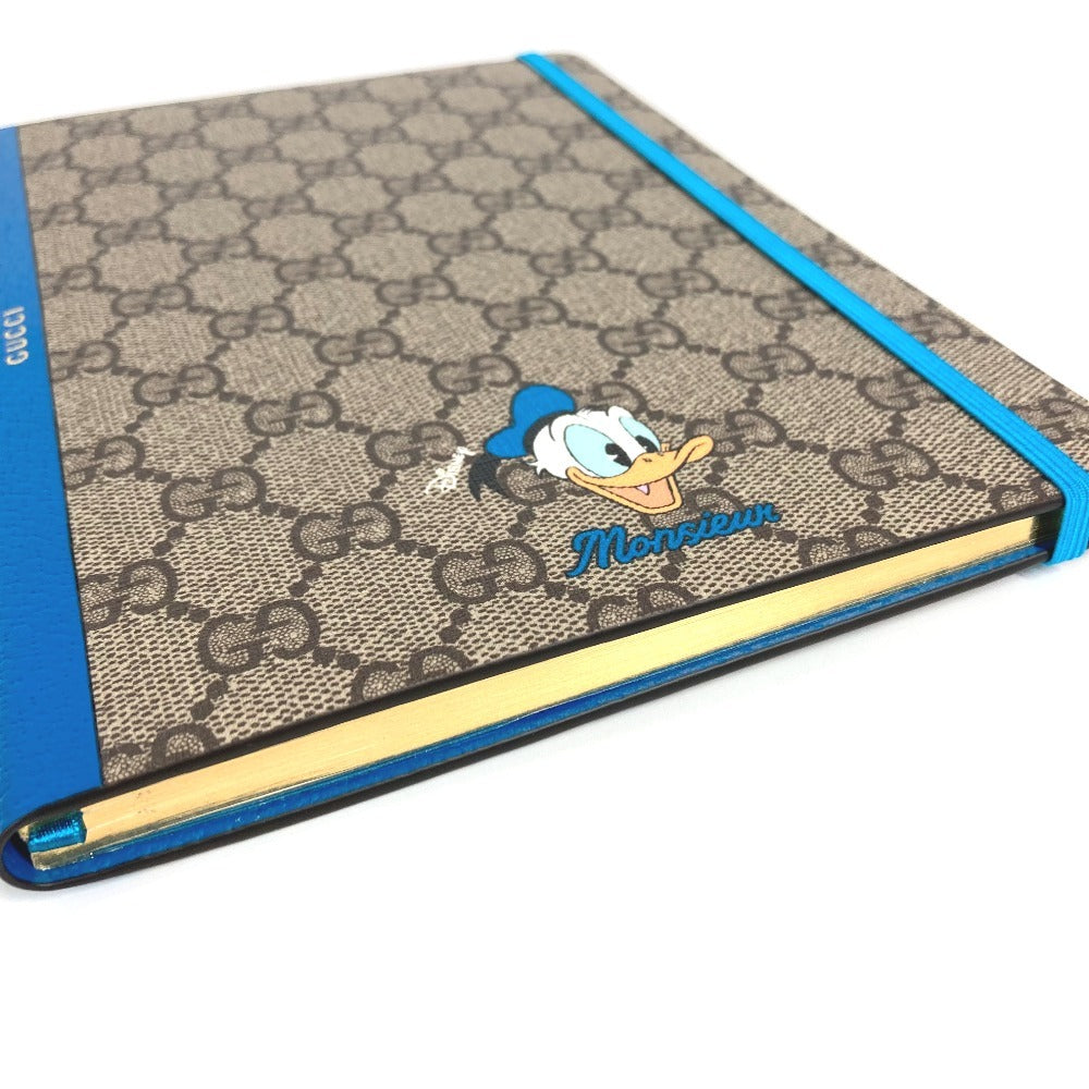 GUCCI Disney collaboration Donald Duck notebook, GG Supreme canvas, unisex, blue