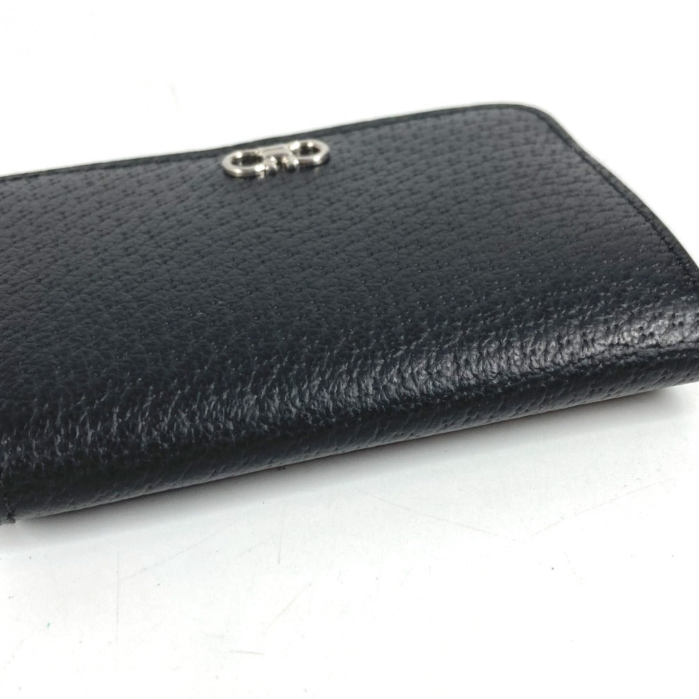 Salvatore Ferragamo logo Gancini wallet, coin purse, unisex leather, black