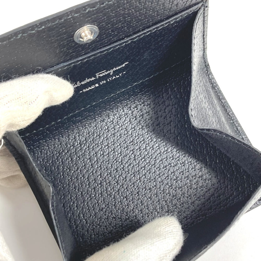 Salvatore Ferragamo logo Gancini wallet, coin purse, unisex leather, black