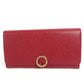 BVLGARI BVLGARI Logo Clip Bifold Flap Long Wallet Leather Unisex Red