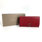 BVLGARI BVLGARI Logo Clip Bifold Flap Long Wallet Leather Unisex Red