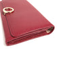 BVLGARI BVLGARI Logo Clip Bifold Flap Long Wallet Leather Unisex Red