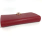 BVLGARI BVLGARI Logo Clip Bifold Flap Long Wallet Leather Unisex Red