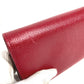 BVLGARI BVLGARI Logo Clip Bifold Flap Long Wallet Leather Unisex Red