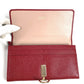 BVLGARI BVLGARI Logo Clip Bifold Flap Long Wallet Leather Unisex Red
