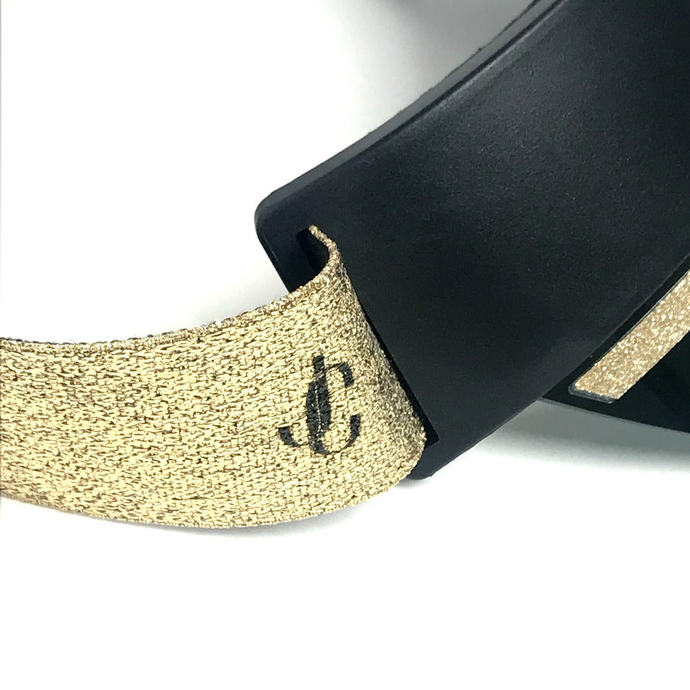 JIMMY CHOO Logo Glitter Hat/Sun Visor, Plastic, Women's, Gold
