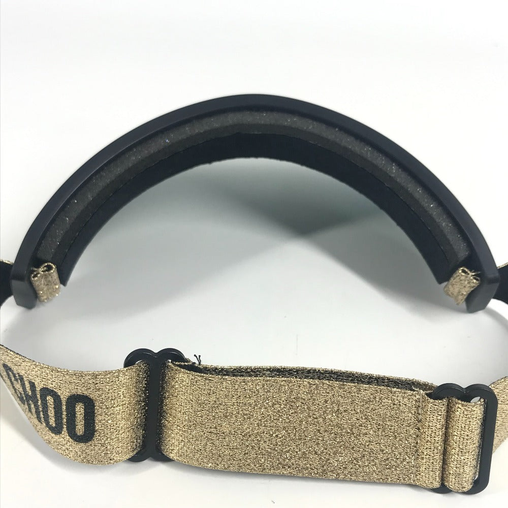 JIMMY CHOO Logo Glitter Hat/Sun Visor, Plastic, Women's, Gold