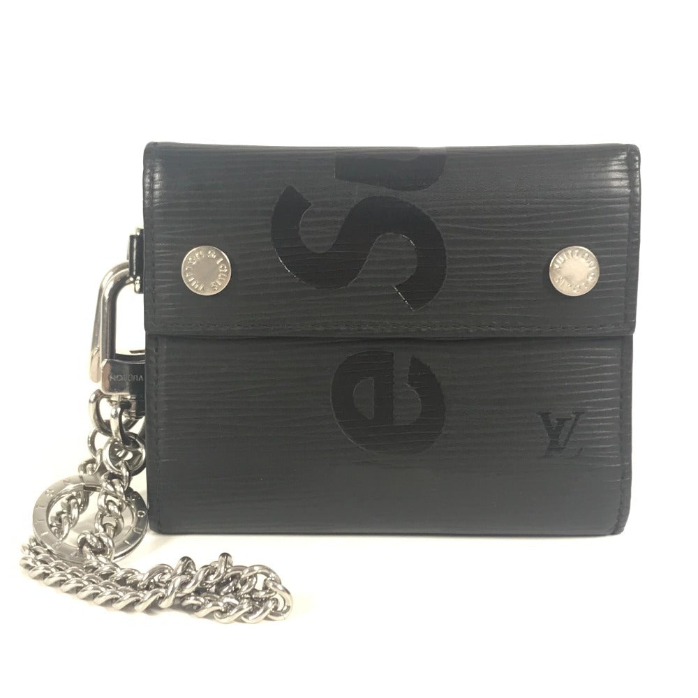 LOUIS VUITTON M67711 Epi Leather Supreme Collaboration Chain Wallet CH.CP WALLET Tri-fold Wallet in Epi Leather, Unisex, Noir Black