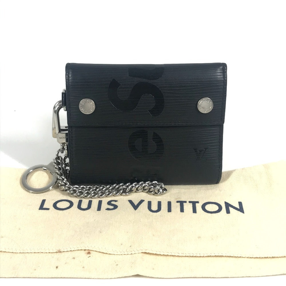 LOUIS VUITTON M67711 Epi Leather Supreme Collaboration Chain Wallet CH.CP WALLET Tri-fold Wallet in Epi Leather, Unisex, Noir Black