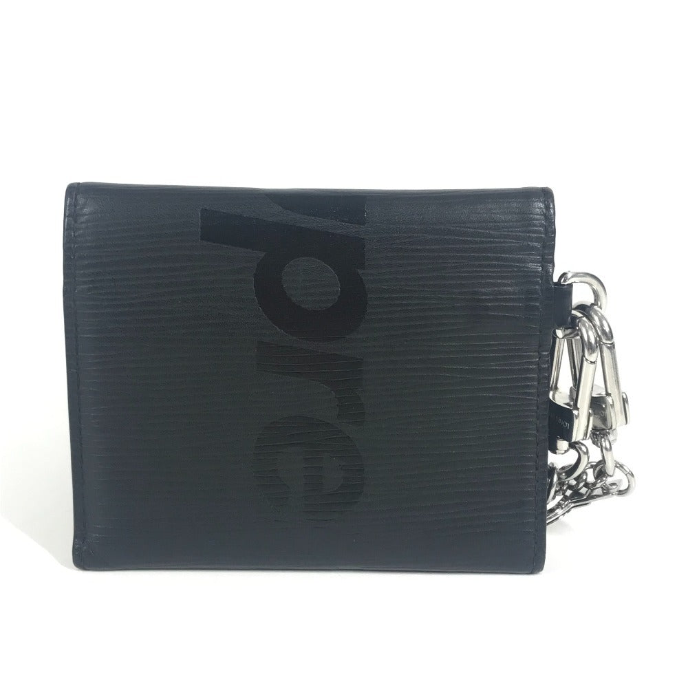 LOUIS VUITTON M67711 Epi Leather Supreme Collaboration Chain Wallet CH.CP WALLET Tri-fold Wallet in Epi Leather, Unisex, Noir Black