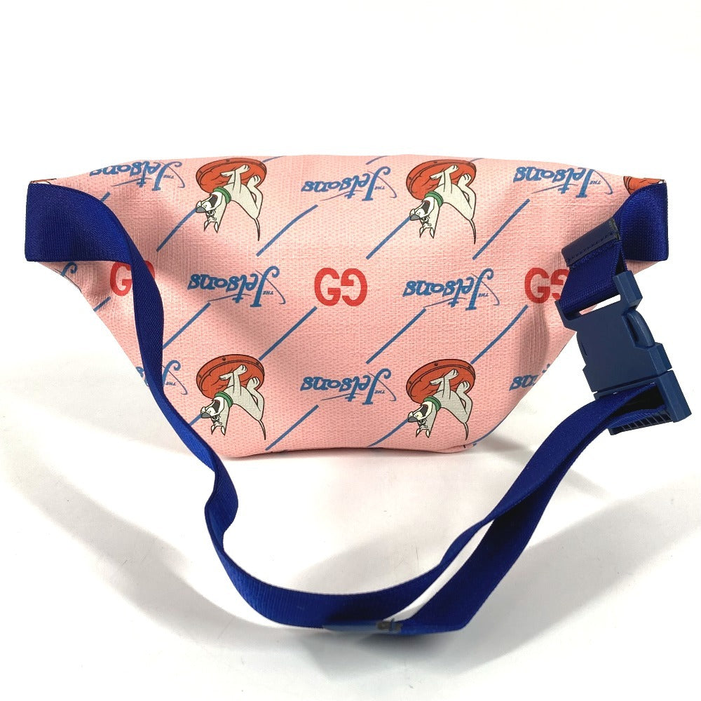 GUCCI 502095 The Jetsons Logo Cross Shoulder Bag/Belt Bag/Body Bag Leather Kids Pink