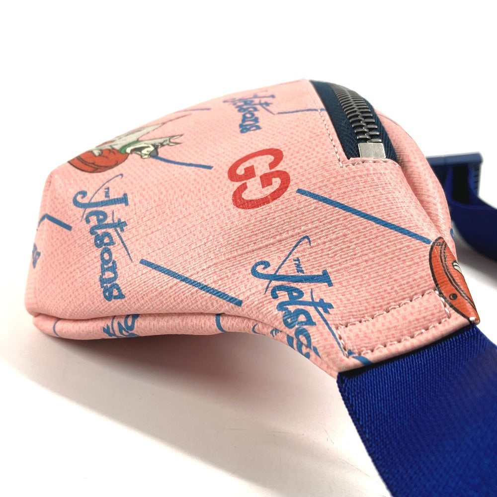 GUCCI 502095 The Jetsons Logo Cross Shoulder Bag/Belt Bag/Body Bag Leather Kids Pink