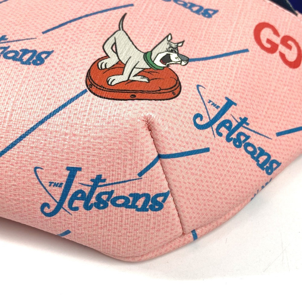 GUCCI 502095 The Jetsons Logo Cross Shoulder Bag/Belt Bag/Body Bag Leather Kids Pink