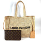 LOUIS VUITTON M25008 ダミエラフィア ポーチ付き サマーショッパー･トート MM ハンドバッグ カバン 肩掛け トートバッグ ショルダーバッグ ラフィア ユニセックス ナチュラル ベージュ ベージュ
