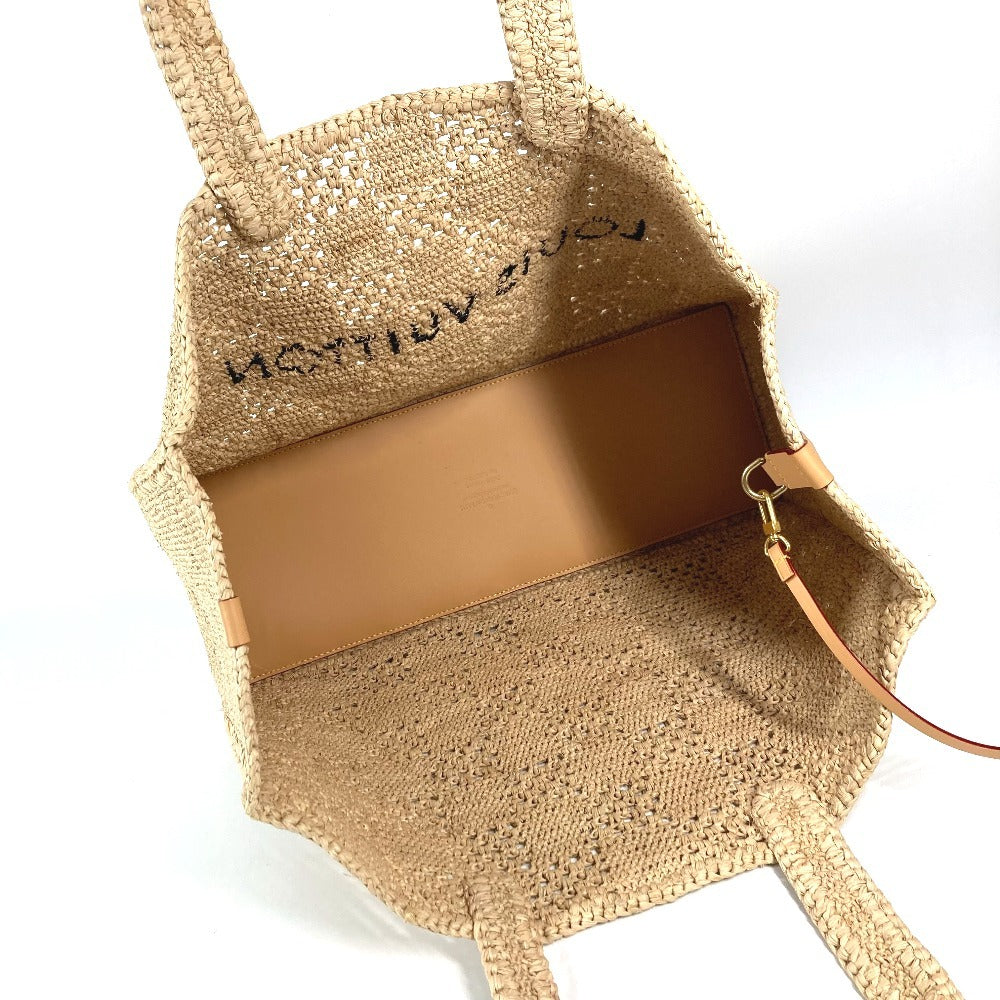 LOUIS VUITTON M25008 ダミエラフィア ポーチ付き サマーショッパー･トート MM ハンドバッグ カバン 肩掛け トートバッグ ショルダーバッグ ラフィア ユニセックス ナチュラル ベージュ ベージュ