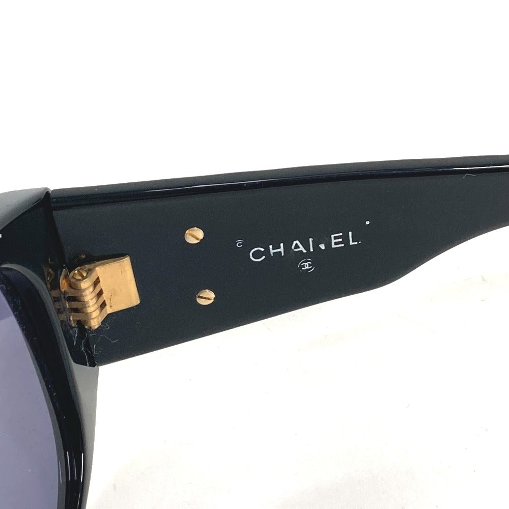 CHANEL ヴィンテージ CC ココマーク ロゴ マトラッセ キルティング めがね メガネ アイウェア 眼鏡 サングラス プラスチック ユニセックス ブラック