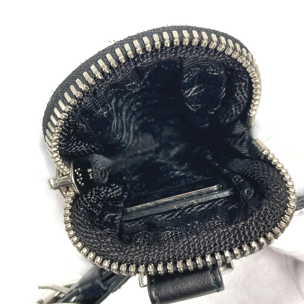 PRADA トライアングルロゴ 三角ロゴ プレート ベルト付き ミニ マルチポーチ ポーチ レザー/ナイロン ユニセックス ブラック