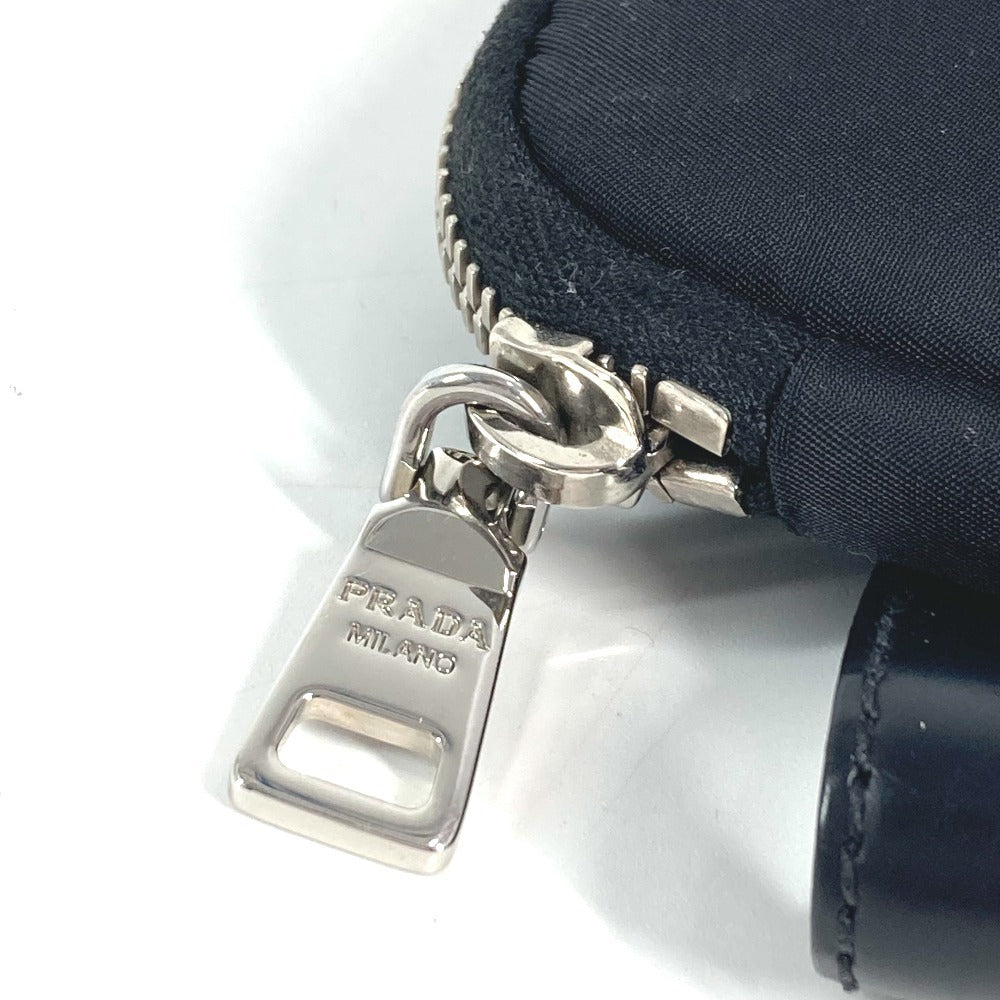 PRADA トライアングルロゴ 三角ロゴ プレート ベルト付き ミニ マルチポーチ ポーチ レザー/ナイロン ユニセックス ブラック