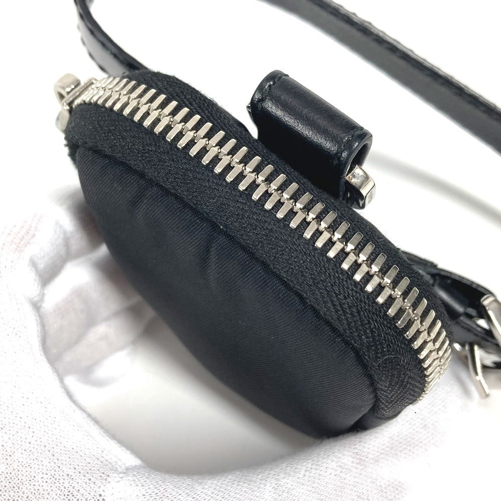 PRADA トライアングルロゴ 三角ロゴ プレート ベルト付き ミニ マルチポーチ ポーチ レザー/ナイロン ユニセックス ブラック