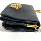 VERSACE Logo Medusa Large 3D Handbag Shoulder Flap Chain Bag Leather Women's Black