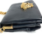 VERSACE Logo Medusa Large 3D Handbag Shoulder Flap Chain Bag Leather Women's Black