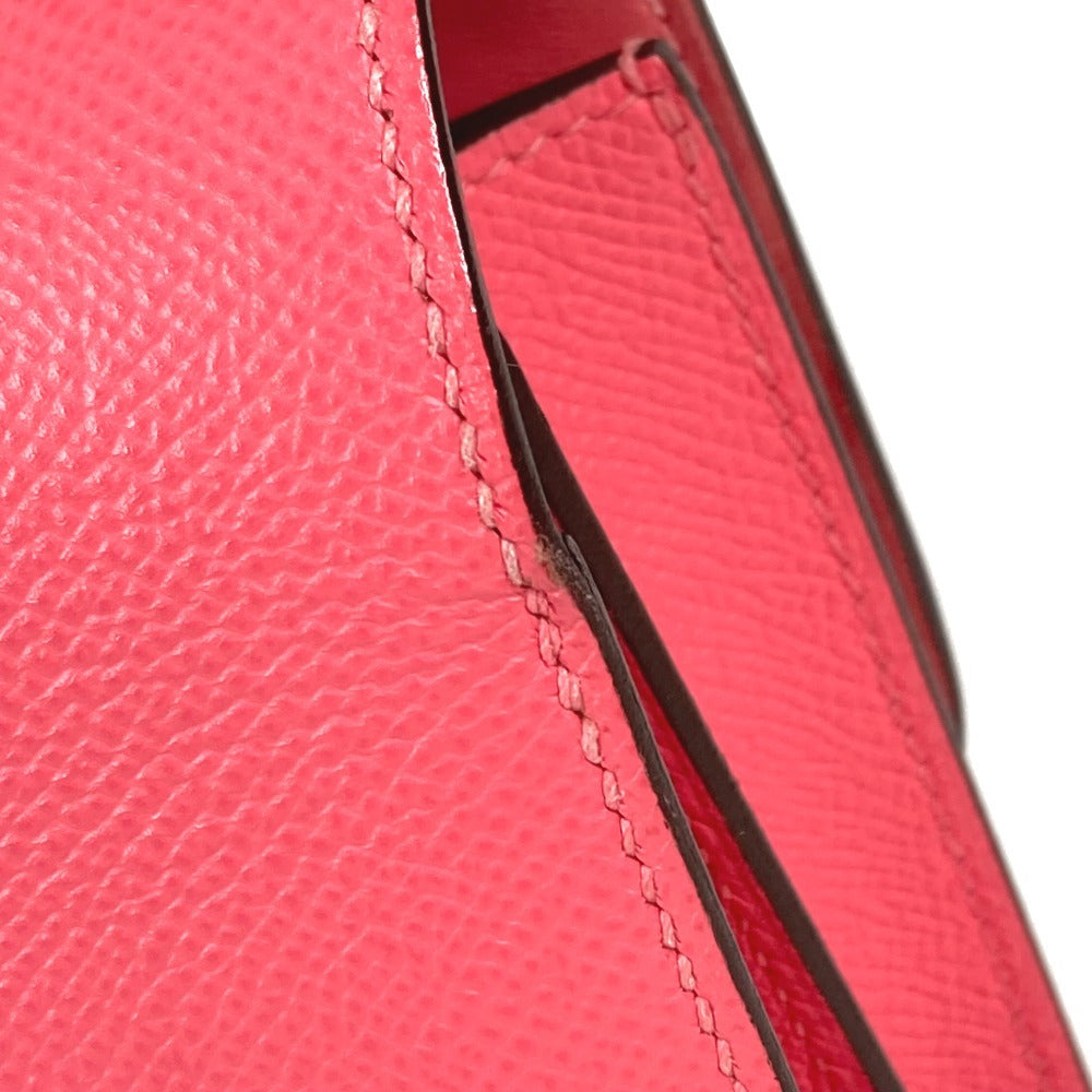 HERMES H Logo Constance 24 Flap Bag, Crossbody Pochette, Shoulder Bag, Epson, Women's, Rose Azalee, Pink