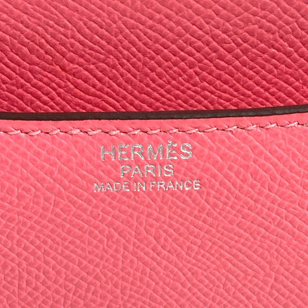HERMES H Logo Constance 24 Flap Bag, Crossbody Pochette, Shoulder Bag, Epson, Women's, Rose Azalee, Pink