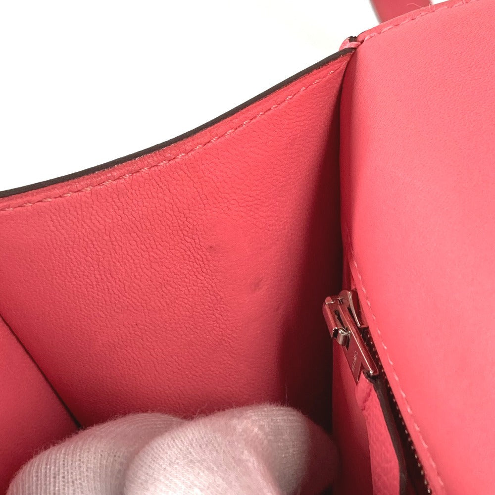HERMES H Logo Constance 24 Flap Bag, Crossbody Pochette, Shoulder Bag, Epson, Women's, Rose Azalee, Pink