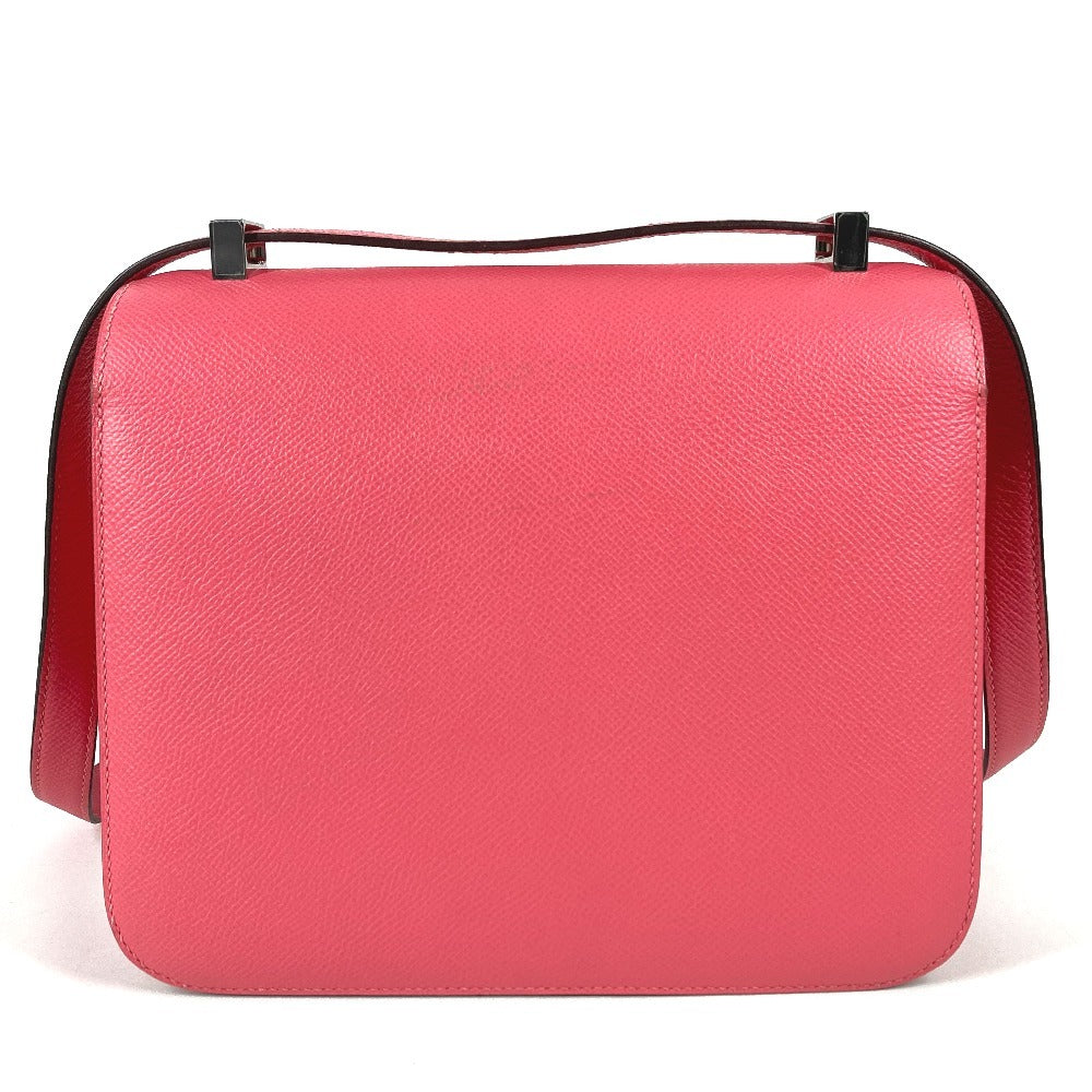 HERMES H Logo Constance 24 Flap Bag, Crossbody Pochette, Shoulder Bag, Epson, Women's, Rose Azalee, Pink