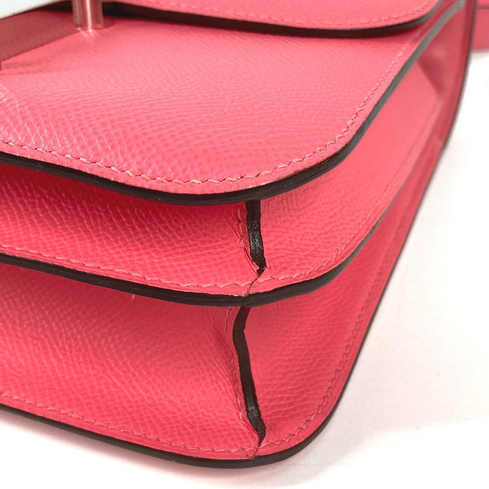 HERMES H Logo Constance 24 Flap Bag, Crossbody Pochette, Shoulder Bag, Epson, Women's, Rose Azalee, Pink