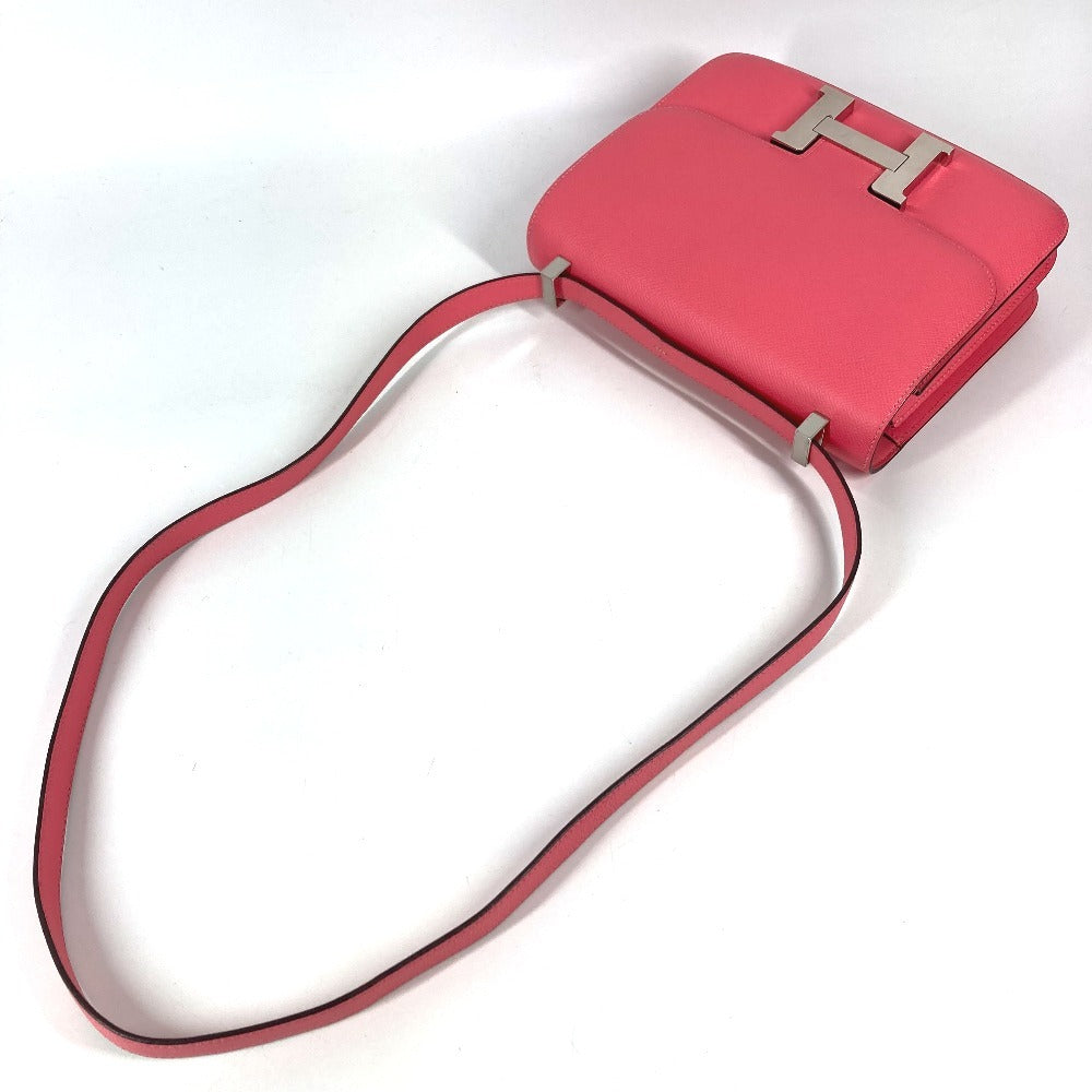 HERMES H Logo Constance 24 Flap Bag, Crossbody Pochette, Shoulder Bag, Epson, Women's, Rose Azalee, Pink