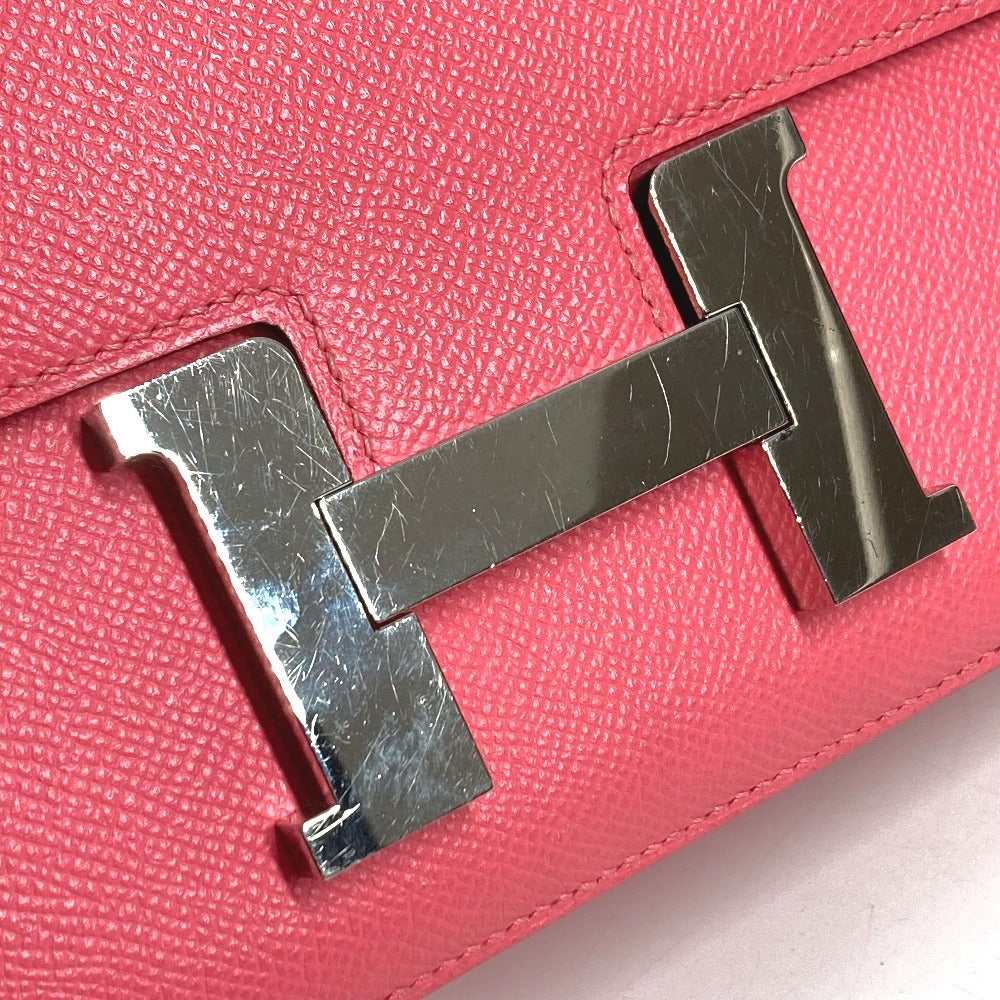 HERMES H Logo Constance 24 Flap Bag, Crossbody Pochette, Shoulder Bag, Epson, Women's, Rose Azalee, Pink