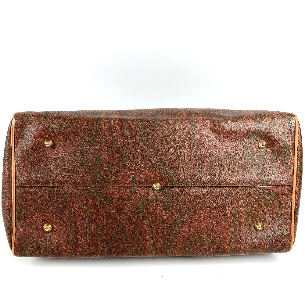 ETRO Flap Logo Paisley Print Tote Bag/Boston Bag/Handbag in Brown Leather, Unisex