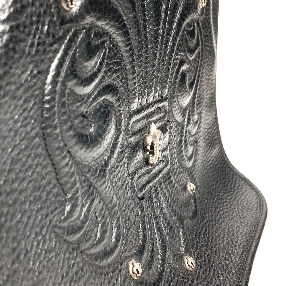 CHROME HEARTS BSフレア メールバッグ カバン フラップ 斜め掛け ショルダーバッグ レザー ユニセックス ブラック