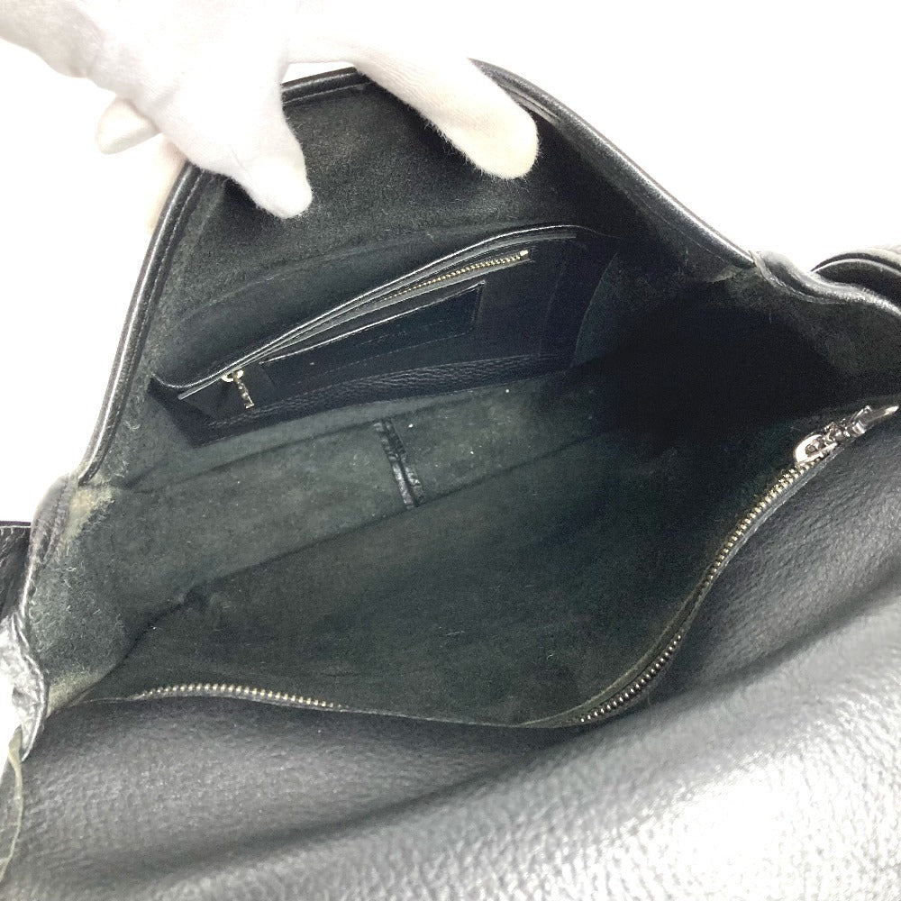 CHROME HEARTS BSフレア メールバッグ カバン フラップ 斜め掛け ショルダーバッグ レザー ユニセックス ブラック