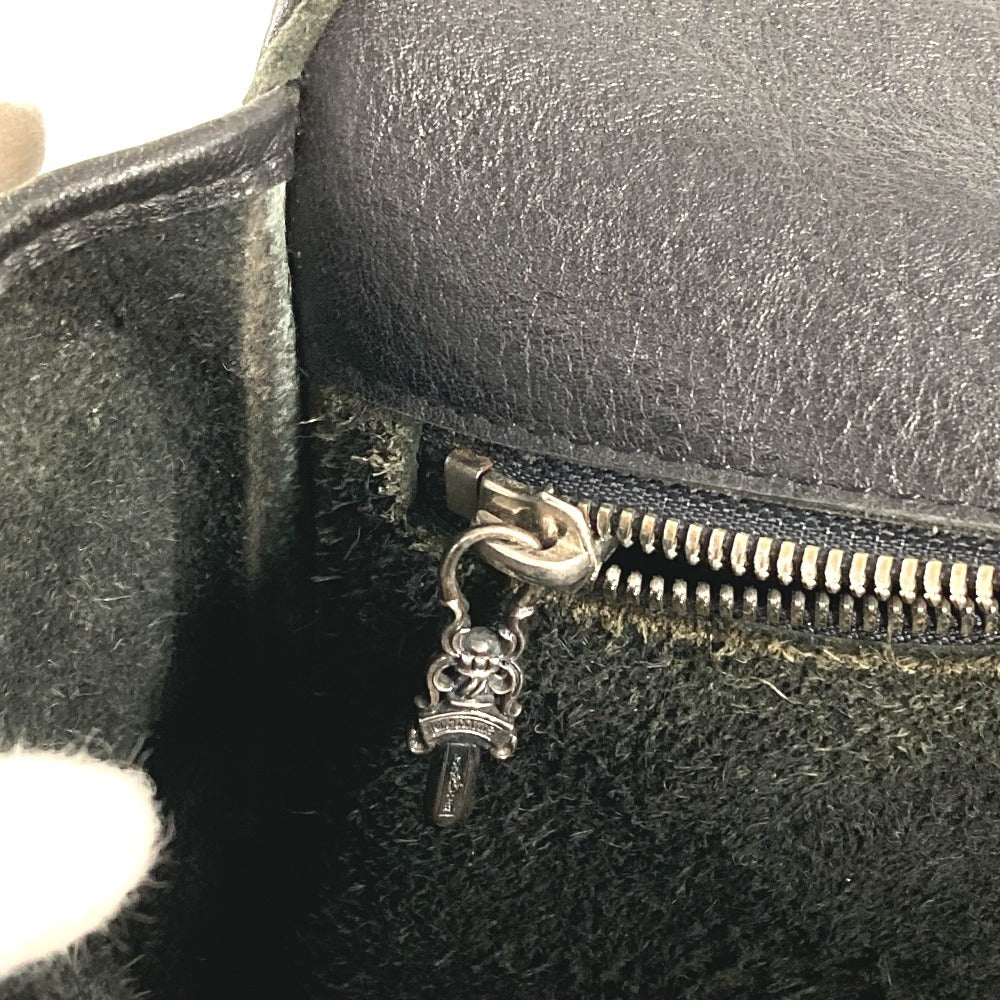 CHROME HEARTS BSフレア メールバッグ カバン フラップ 斜め掛け ショルダーバッグ レザー ユニセックス ブラック