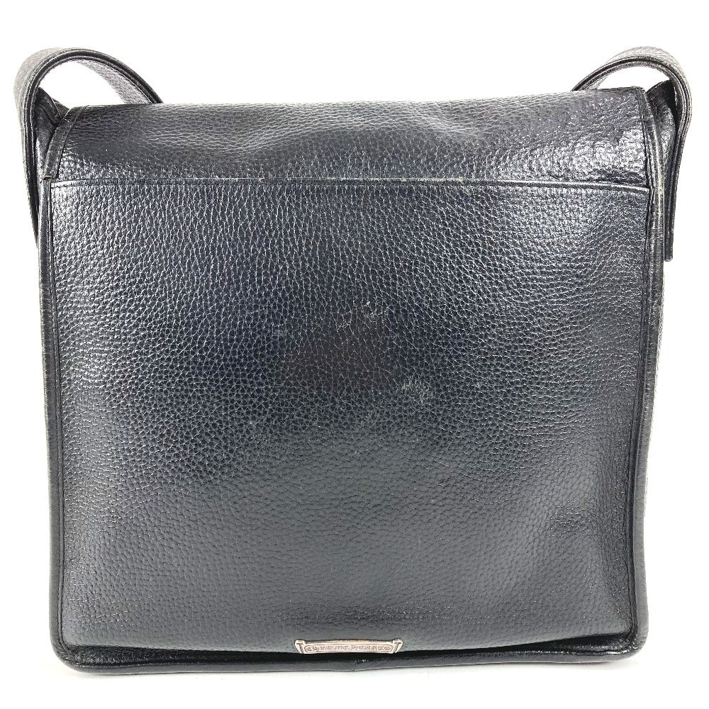 CHROME HEARTS BSフレア メールバッグ カバン フラップ 斜め掛け ショルダーバッグ レザー ユニセックス ブラック