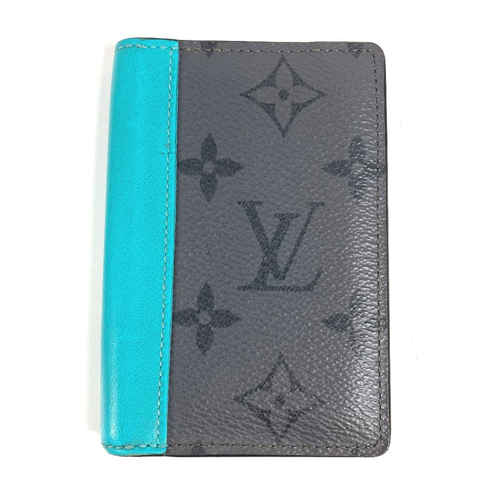 LOUIS VUITTON M11469 Monogram Eclipse Reverse Organizer de Poche Business Card Holder, Pass Case, Bifold Card Case, Monogram Eclipse Canvas, Unisex, Gray