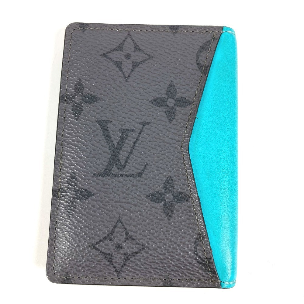 LOUIS VUITTON M11469 Monogram Eclipse Reverse Organizer de Poche Business Card Holder, Pass Case, Bifold Card Case, Monogram Eclipse Canvas, Unisex, Gray